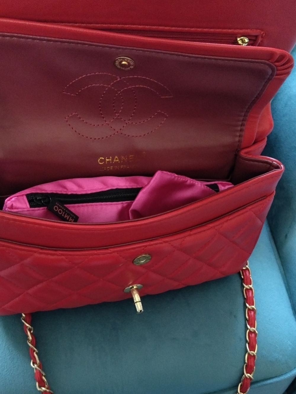Red Leather Handbag - Picture 9 of 15